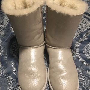 Size 10 Ugg boots with ribbons & rhinestones
